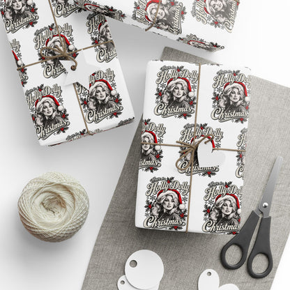 Have A Holly Dolly Christmas Snowy Pines Wrapping Paper