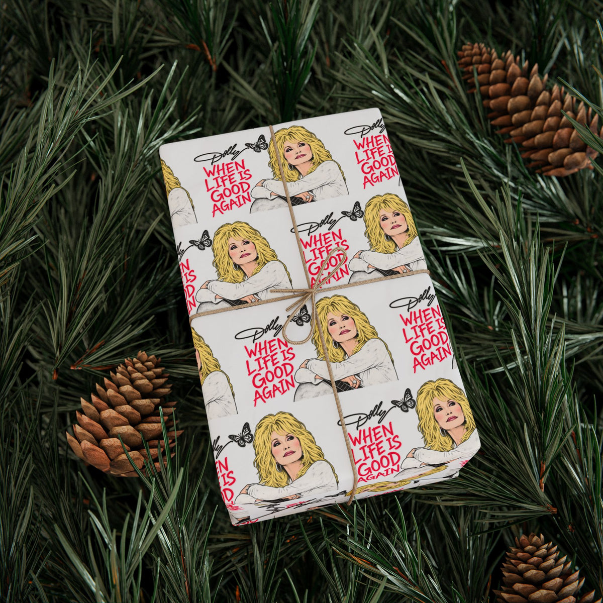When Life Is Good Again Dolly Christmas Wrapping Paper