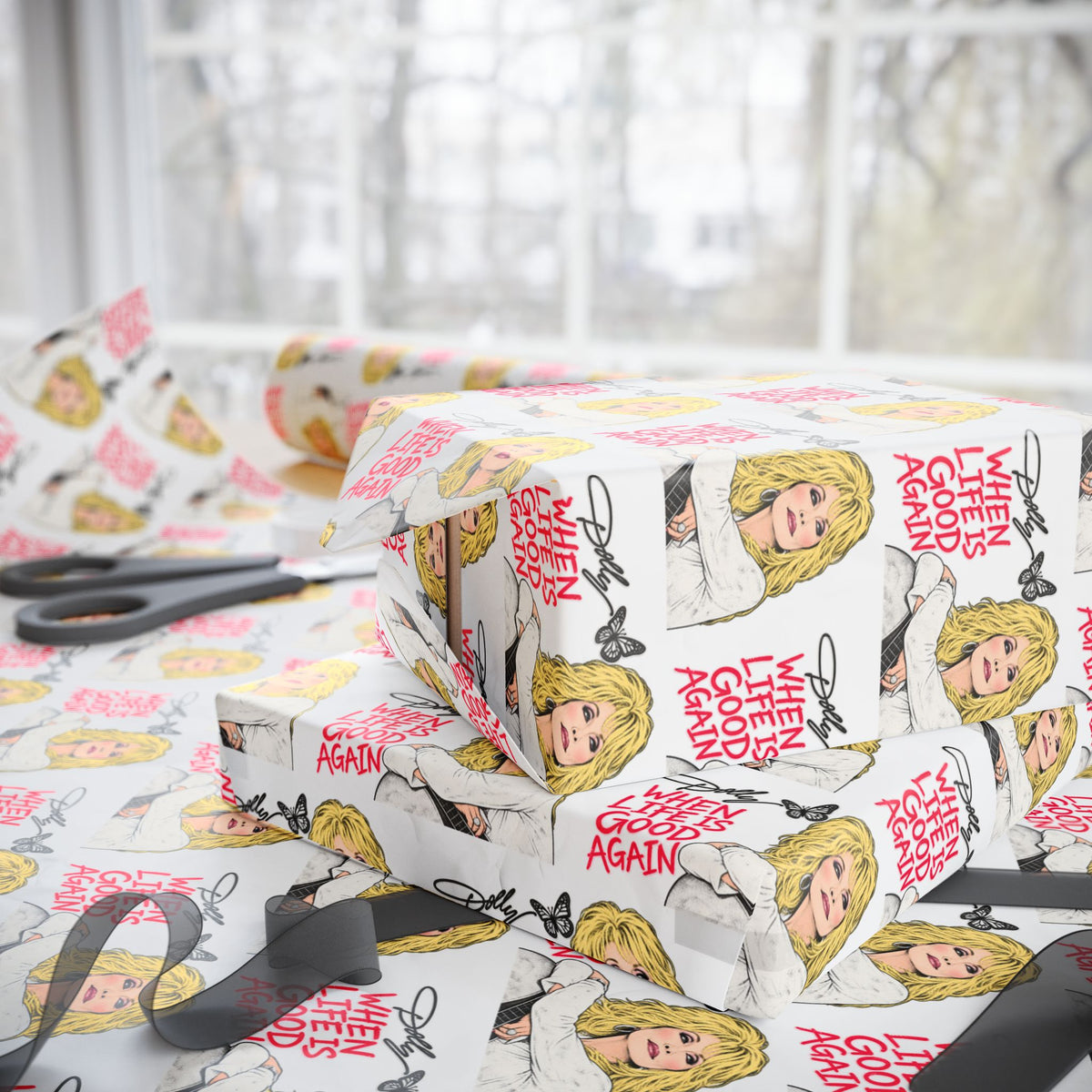 When Life Is Good Again Dolly Christmas Wrapping Paper