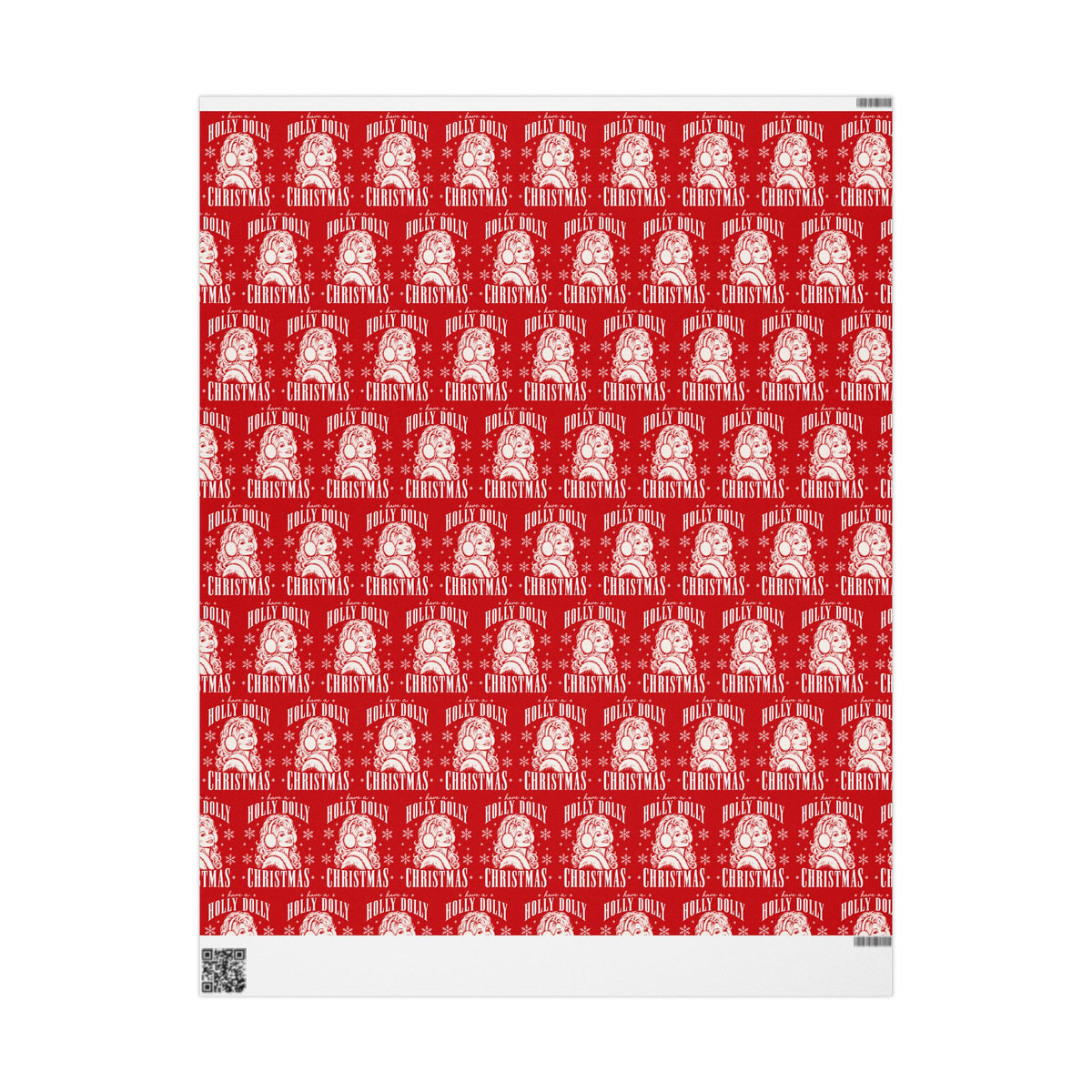 Holly Dolly Christmas Vintage Portrait Wrapping Paper | Red Christmas Holiday Gift Wrap Roll