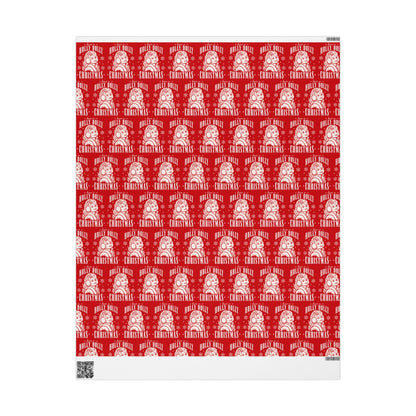 Holly Dolly Christmas Vintage Portrait Wrapping Paper | Red Christmas Holiday Gift Wrap Roll