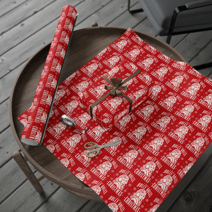 Holly Dolly Christmas Vintage Portrait Wrapping Paper | Red Christmas Holiday Gift Wrap Roll