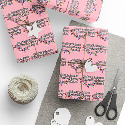 Probably Just Gonna Jingle Some Of The Way Wrapping Paper | Pink Christmas gift wrap