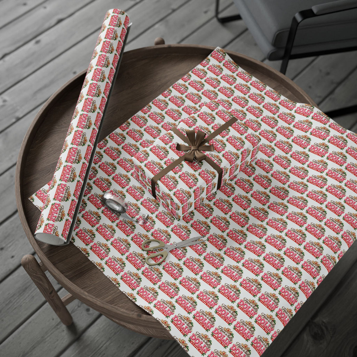 Have A Holly Dolly Christmas Western Wrapping Paper