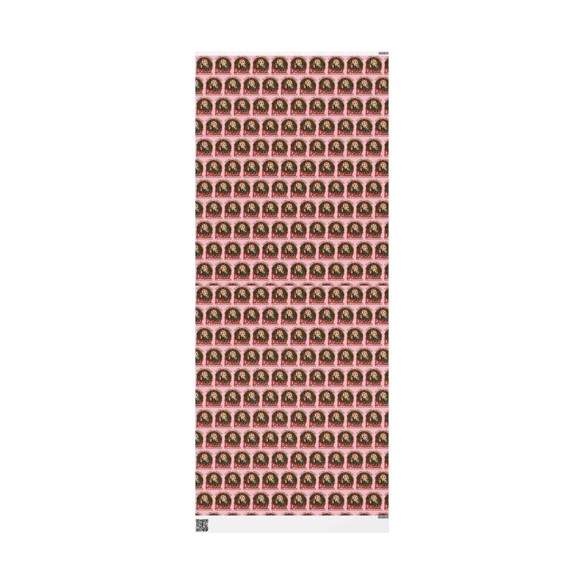 Have A Holly Dolly Christmas Wreath Portrait Wrapping Paper | Christmas Pattern