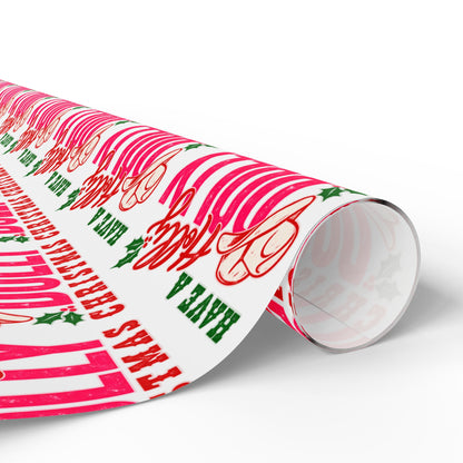 Have A Holly Dolly Christmas Cowgirl Hat Wrapping Paper