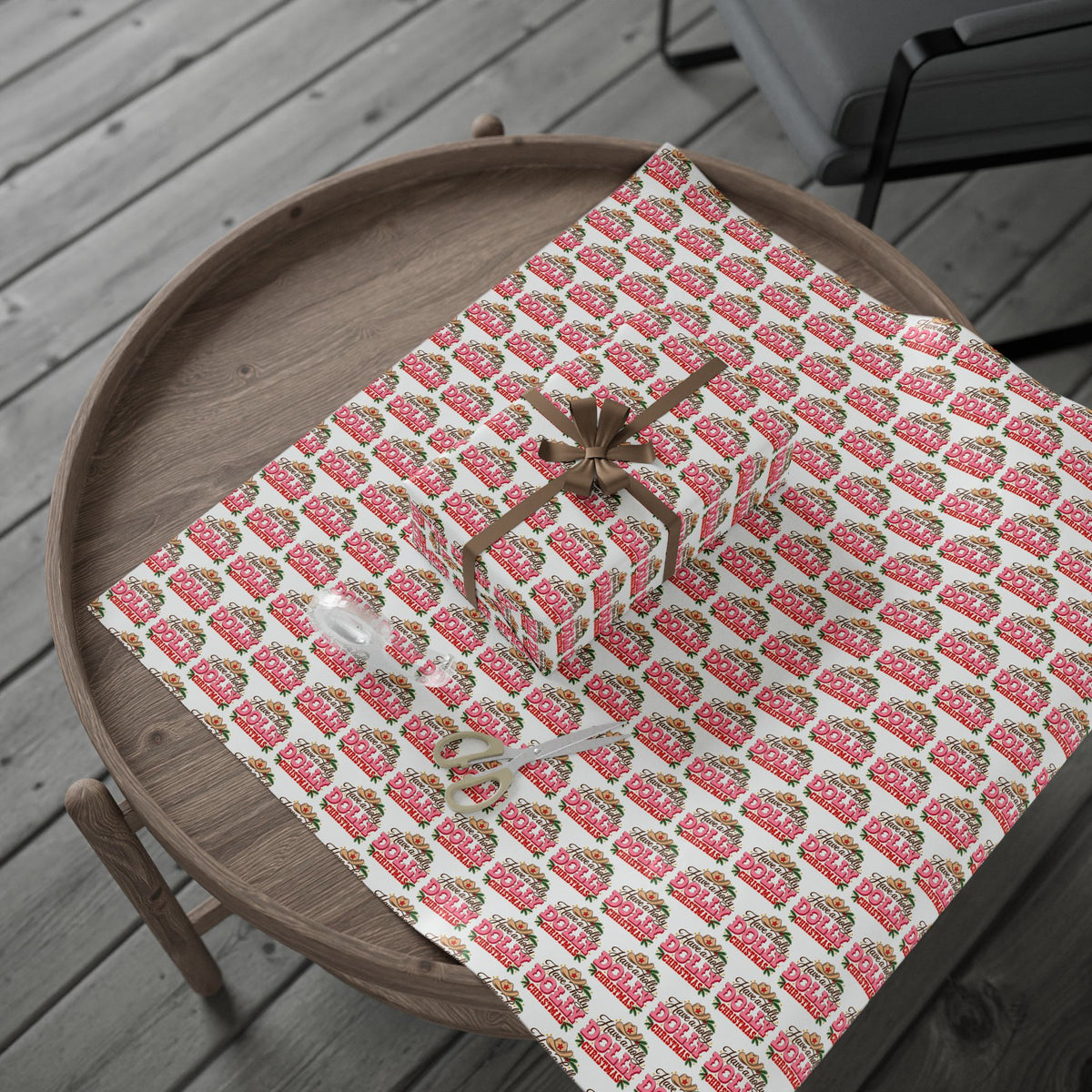 Have A Holly Dolly Christmas Western Wrapping Paper