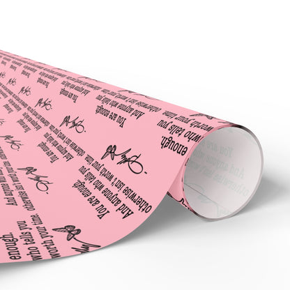 You are enough Have A Holly Dolly Christmas Country Music Wrapping Paper  | Pink Typography Gift Wrap