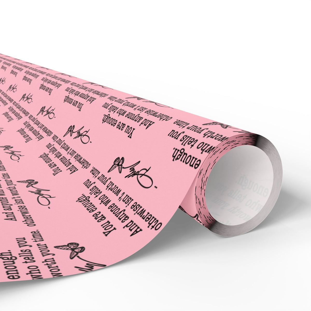 You are enough Have A Holly Dolly Christmas Country Music Wrapping Paper  | Pink Typography Gift Wrap