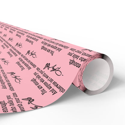 You are enough Have A Holly Dolly Christmas Country Music Wrapping Paper  | Pink Typography Gift Wrap