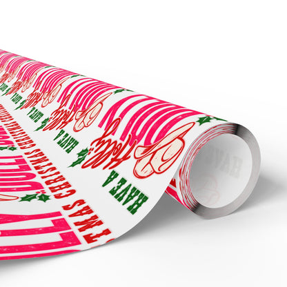 Have A Holly Dolly Christmas Cowgirl Hat Wrapping Paper