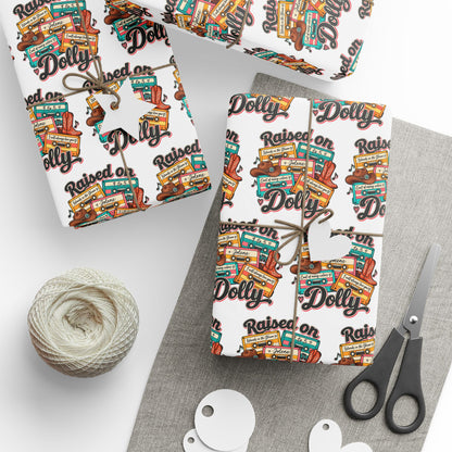 Raised On Dolly Retro Country Christmas Wrapping Paper