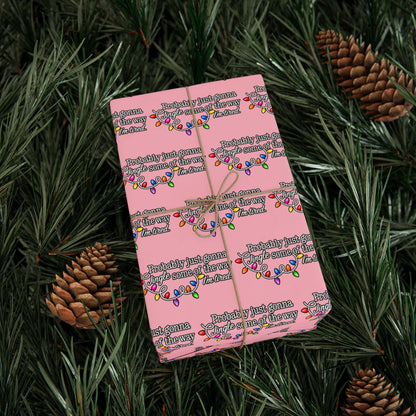 Probably Just Gonna Jingle Some Of The Way Wrapping Paper | Pink Christmas gift wrap