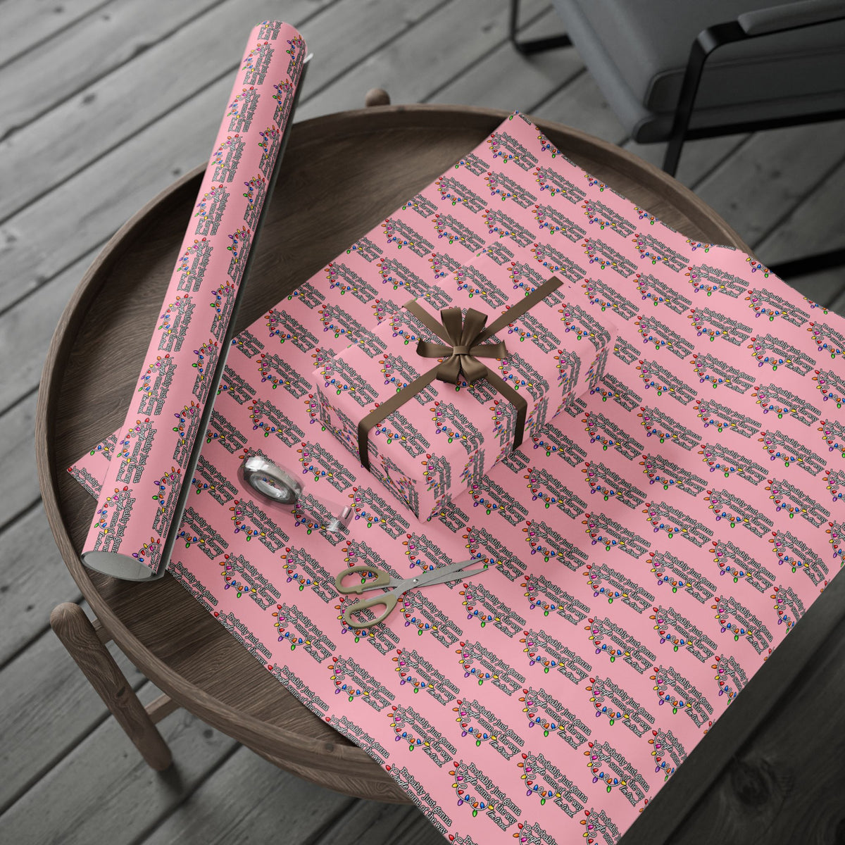 Probably Just Gonna Jingle Some Of The Way Wrapping Paper | Pink Christmas gift wrap