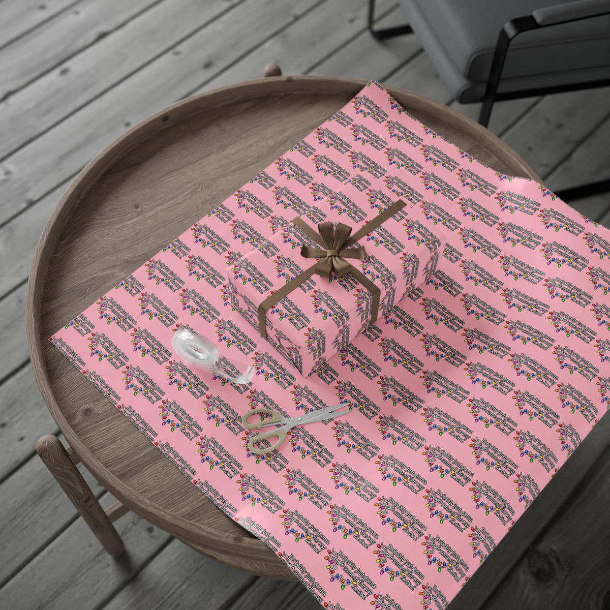 Probably Just Gonna Jingle Some Of The Way Wrapping Paper | Pink Christmas gift wrap