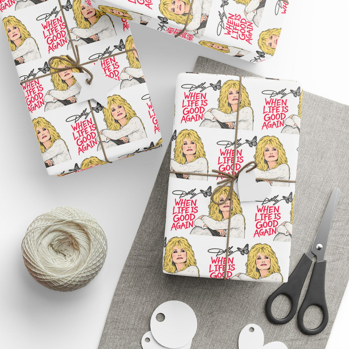 When Life Is Good Again Dolly Christmas Wrapping Paper