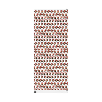 Santa Wreath Pattern Wrapping Paper | Holiday Christmas Gift Wrap Roll