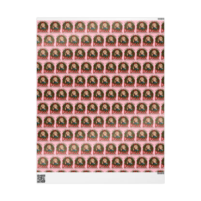 Have A Holly Dolly Christmas Wreath Portrait Wrapping Paper | Christmas Pattern