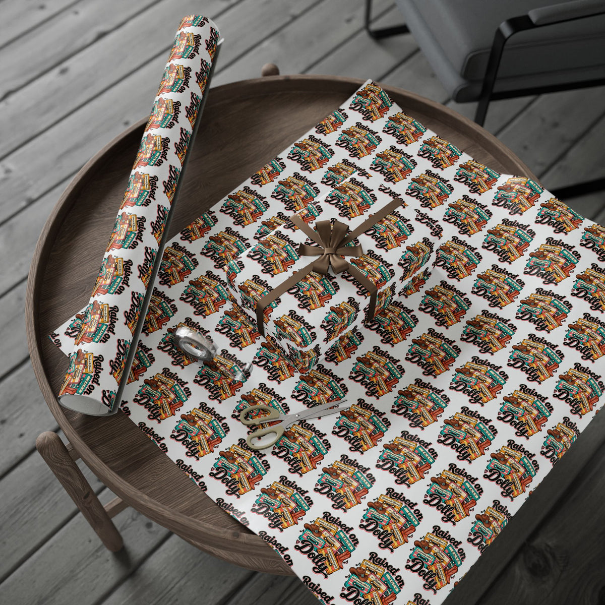 Raised On Dolly Retro Country Christmas Wrapping Paper