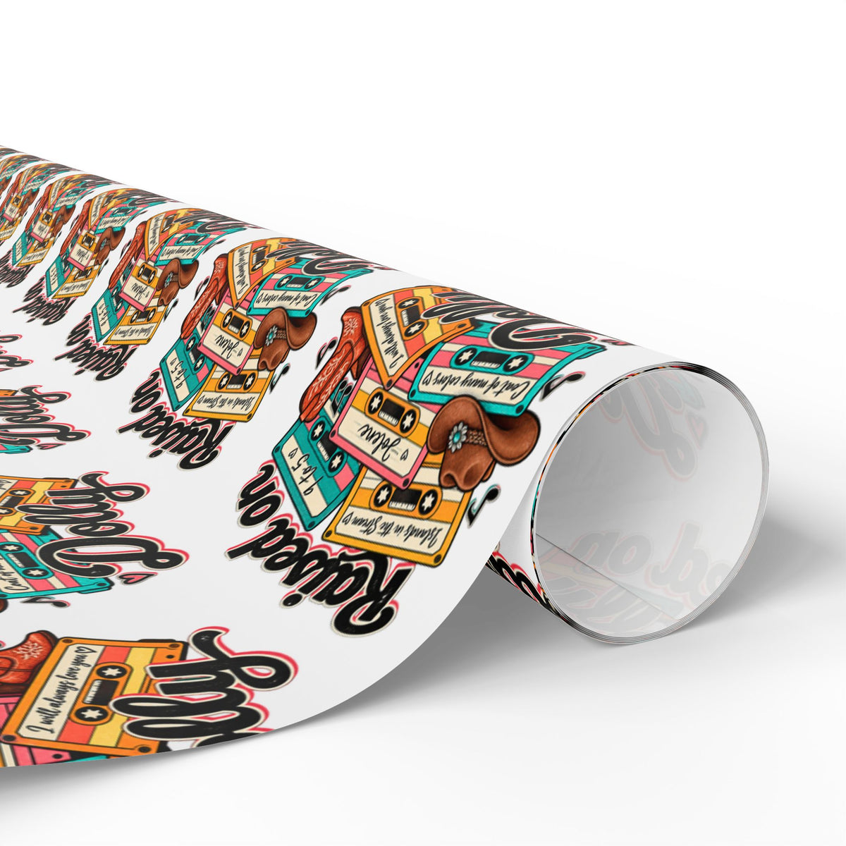 Raised On Dolly Retro Country Christmas Wrapping Paper