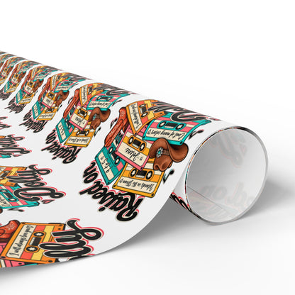 Raised On Dolly Retro Country Christmas Wrapping Paper