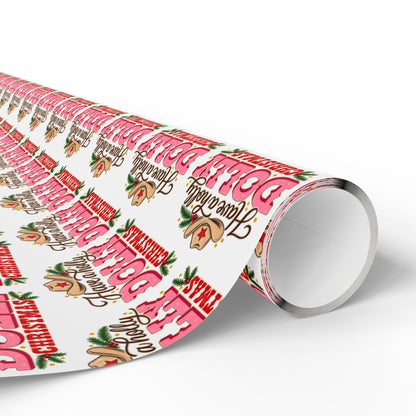 Have A Holly Dolly Christmas Western Wrapping Paper