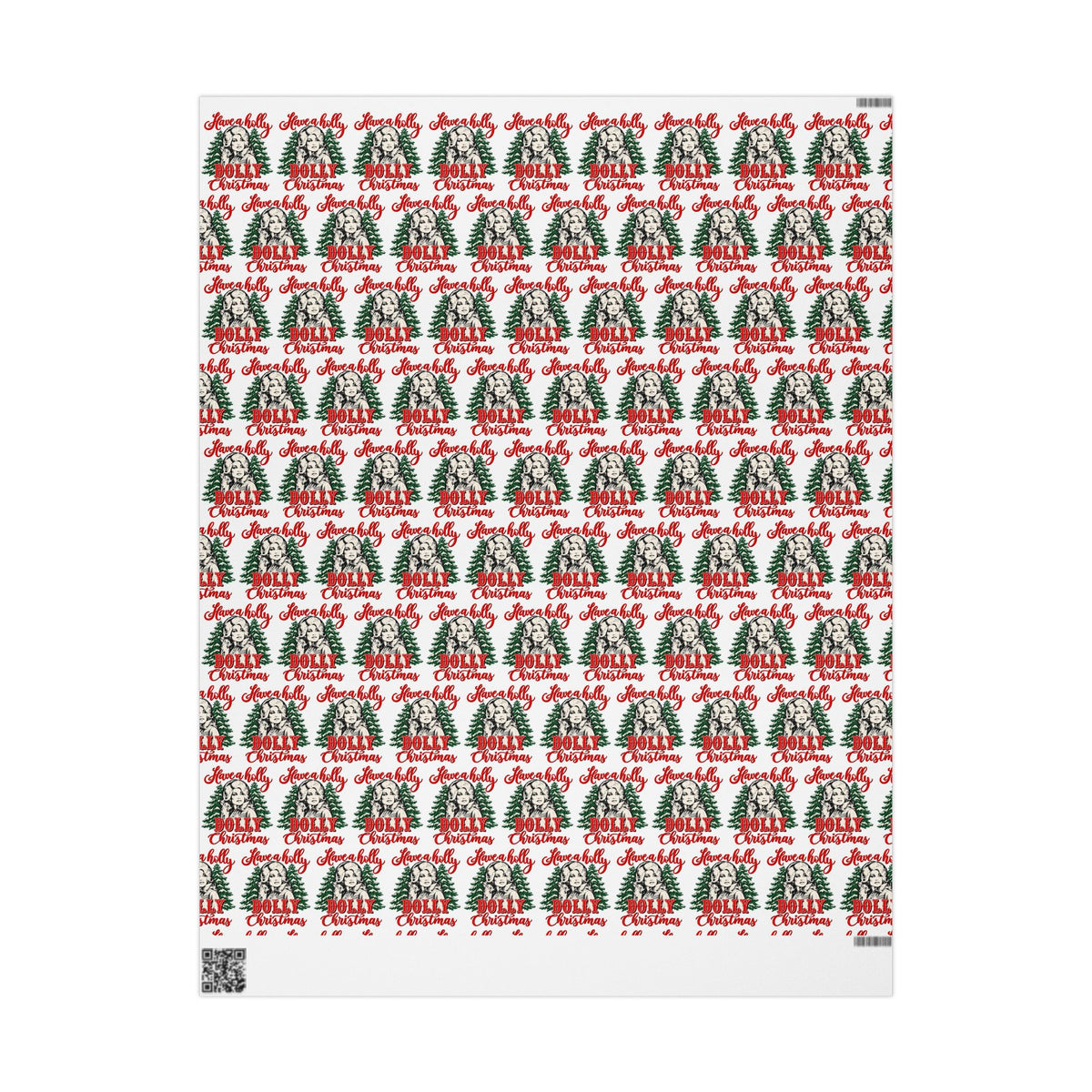 Have A Holly Dolly Christmas Snowy Pines Wrapping Paper