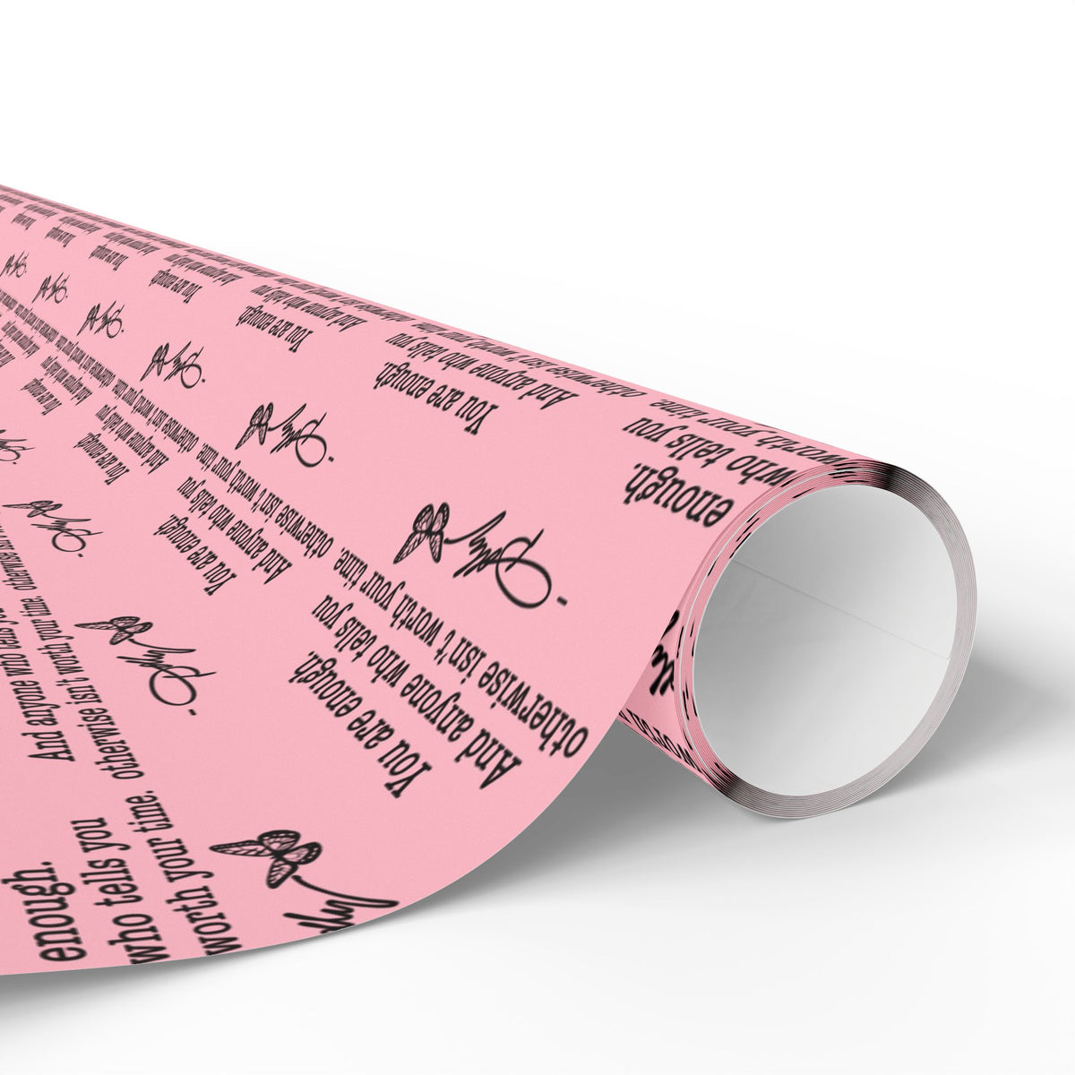 You are enough Have A Holly Dolly Christmas Country Music Wrapping Paper  | Pink Typography Gift Wrap