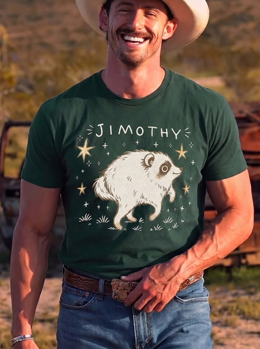 Jimothy Opossum T-Shirt, Funny Cute Possum Graphic Tee, Vintage Woodland Animal Shirt, Gift for Wildlife Lovers