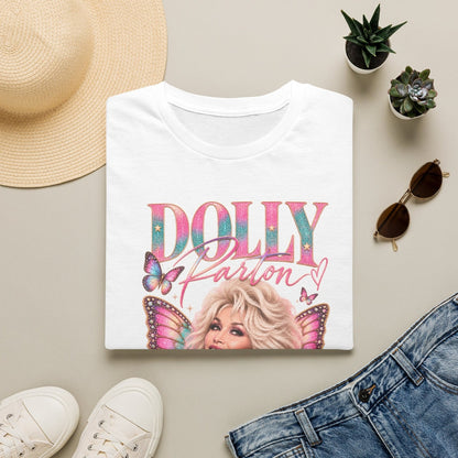 Dolly Parton Butterfly Portrait T-Shirt, Memorial Tribute Graphic Tee, Vintage Country Music Singer Shirt, Fan Remembrance Apparel