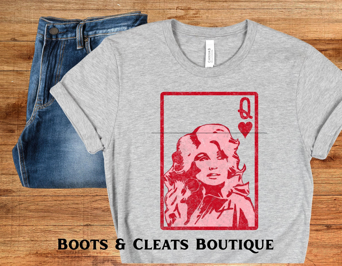 Dolly Parton Queen Card T-Shirt, Country Music Graphic Tee, Retro Singer Fan Shirt, Music Lover Gift Apparel