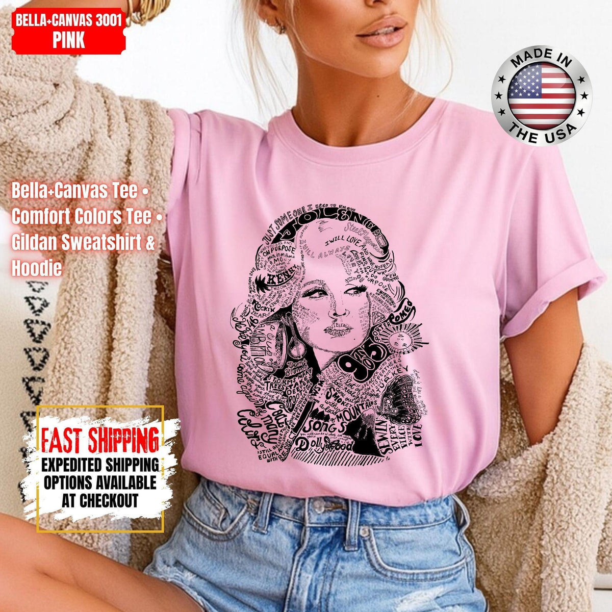 Dolly Parton Butterfly Portrait T-Shirt, Memorial Tribute Tee, Country Music Singer Graphic Shirt, Vintage Fan Apparel