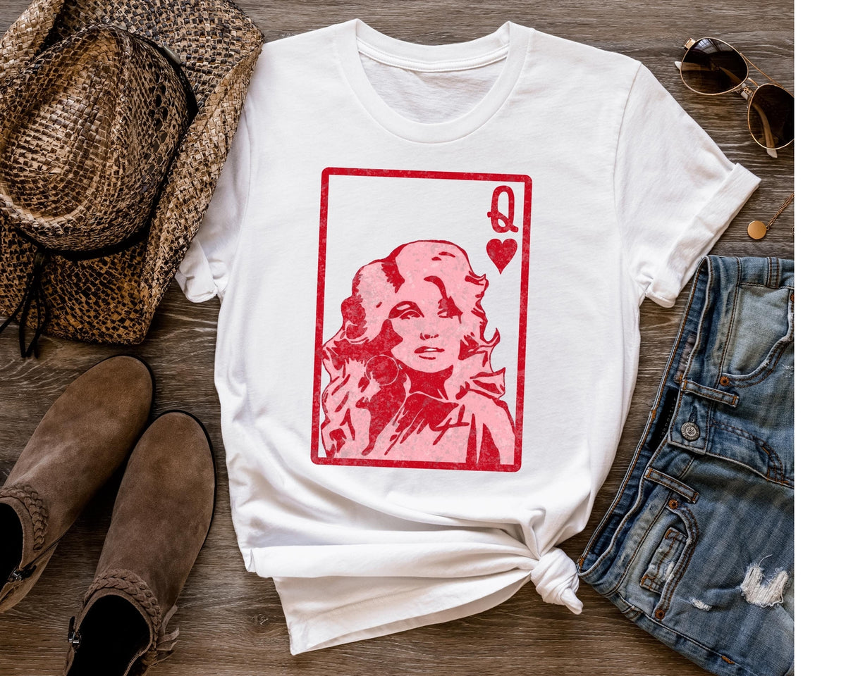 Dolly Parton Queen Card T-Shirt, Country Music Graphic Tee, Retro Singer Fan Shirt, Music Lover Gift Apparel