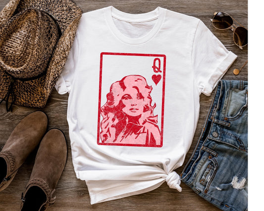 Dolly Parton Queen Card T-Shirt, Country Music Graphic Tee, Retro Singer Fan Shirt, Music Lover Gift Apparel