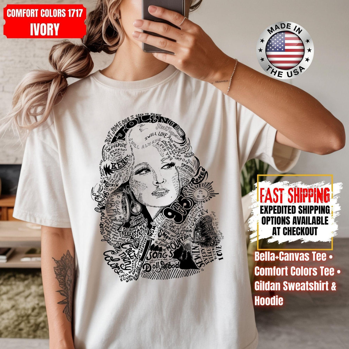 Dolly Parton Butterfly Portrait T-Shirt, Memorial Tribute Tee, Country Music Singer Graphic Shirt, Vintage Fan Apparel