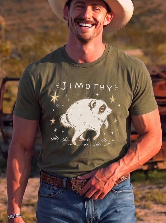 Jimothy Opossum T-Shirt, Funny Cute Possum Graphic Tee, Vintage Woodland Animal Shirt, Gift for Wildlife Lovers