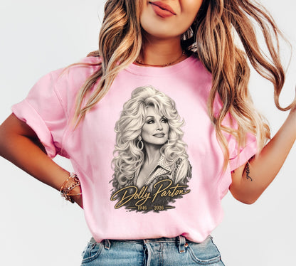 Dolly Parton Memorial T-Shirt, Country Music Legend Tribute Tee, In Loving Memory Graphic Shirt, Vintage Fan Apparel