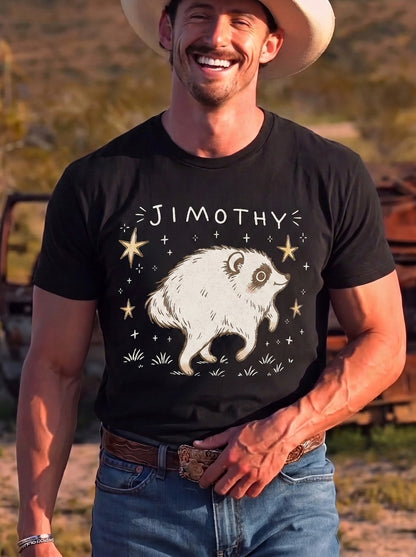 Jimothy Opossum T-Shirt, Funny Cute Possum Graphic Tee, Vintage Woodland Animal Shirt, Gift for Wildlife Lovers