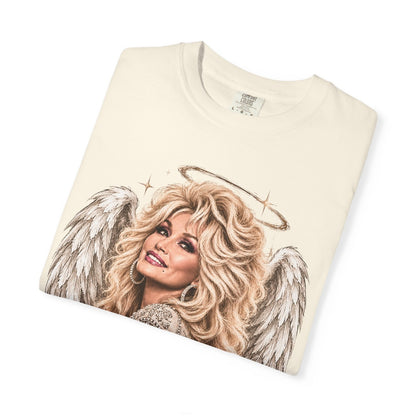 Dolly Parton Angel Memorial T-Shirt, Country Music Legend Tribute Tee, Heavenly Portrait Graphic Shirt, Fan Remembrance Apparel
