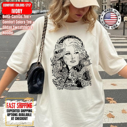 Dolly Parton Butterfly Portrait T-Shirt, Memorial Tribute Tee, Country Music Singer Graphic Shirt, Vintage Fan Apparel