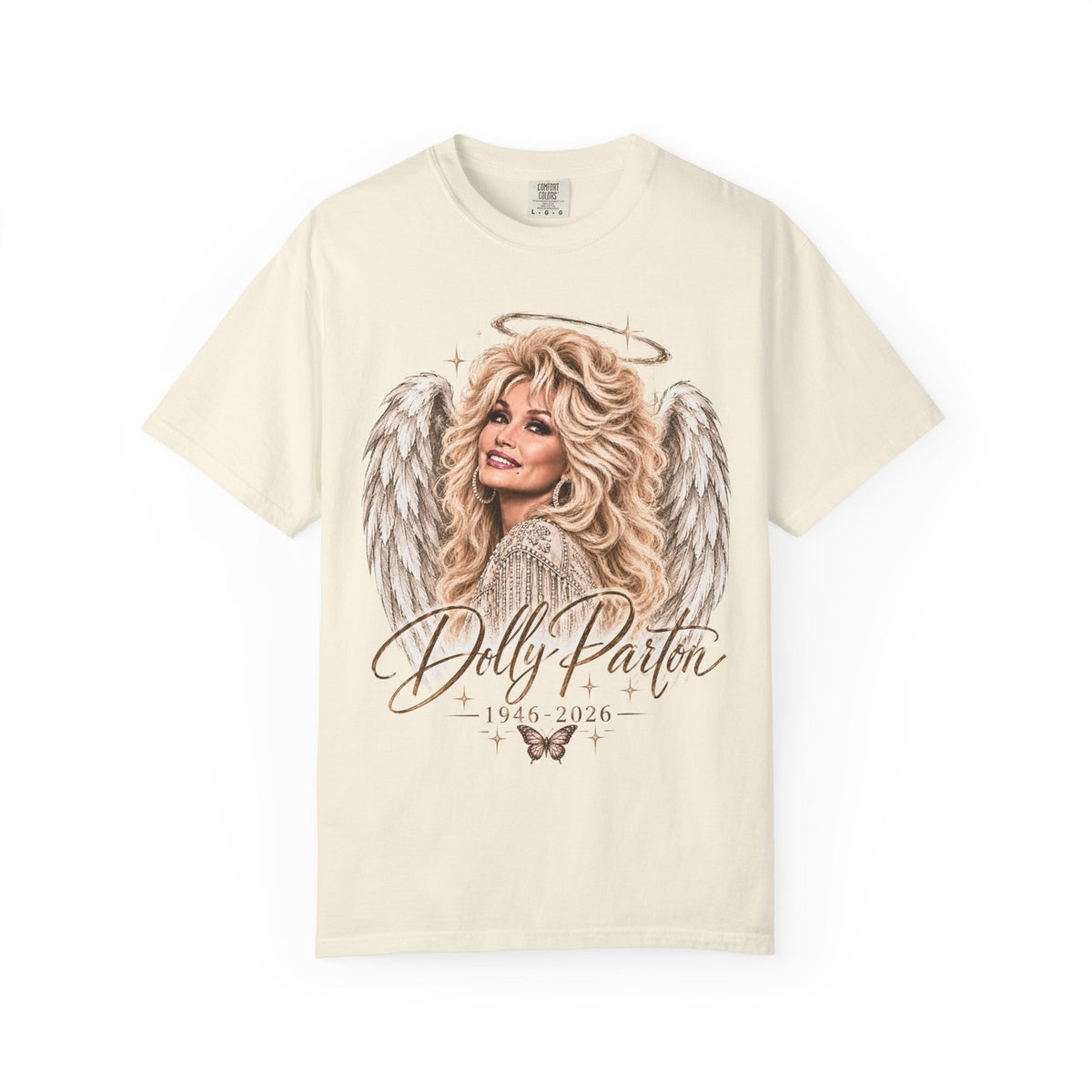 Dolly Parton Angel Memorial T-Shirt, Country Music Legend Tribute Tee, Heavenly Portrait Graphic Shirt, Fan Remembrance Apparel