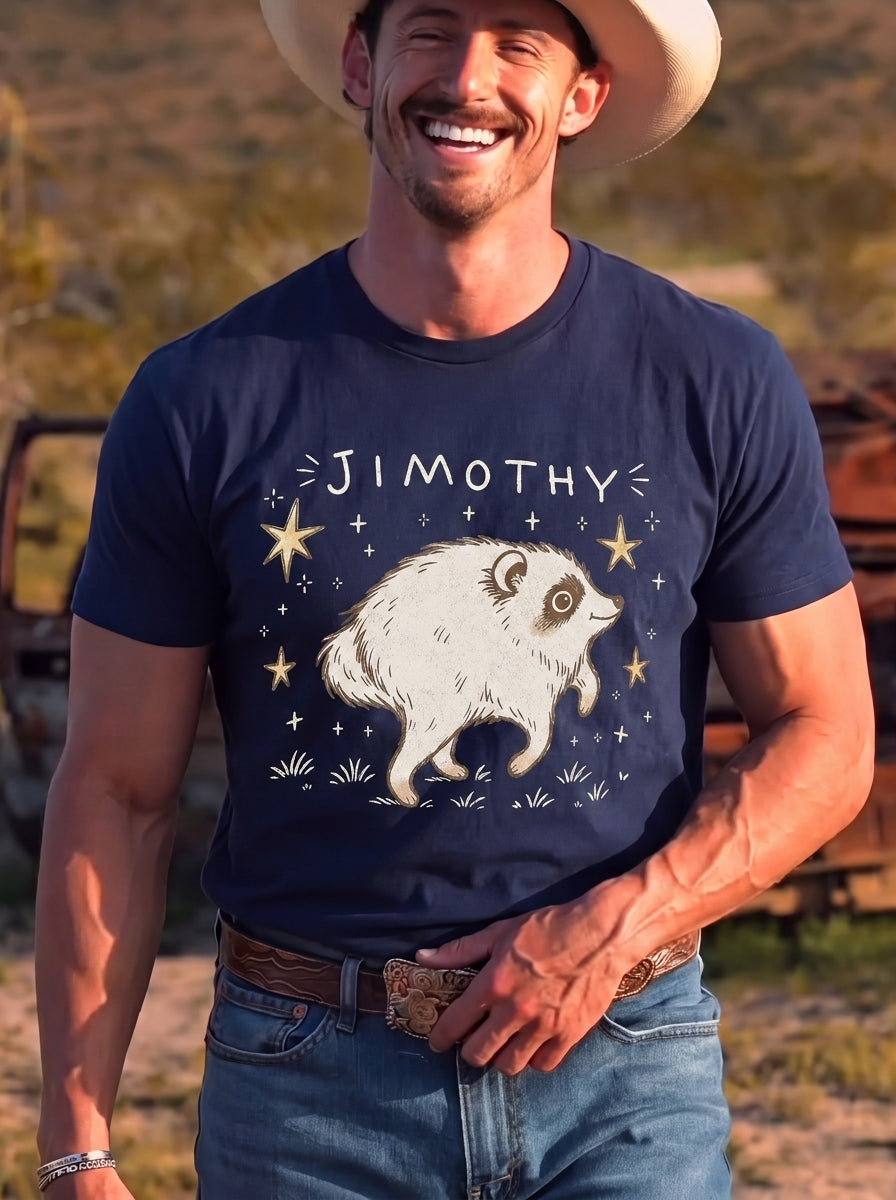 Jimothy Opossum T-Shirt, Funny Cute Possum Graphic Tee, Vintage Woodland Animal Shirt, Gift for Wildlife Lovers