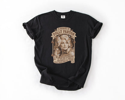 Dolly Parton Memorial T-Shirt, Country Music Legend Tribute Tee, Vintage Singer Fan Shirt, Remembrance Graphic Apparel