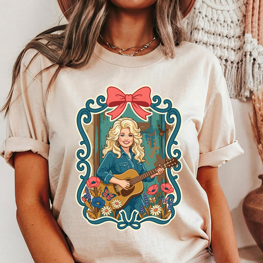 Dolly Parton Leopard Print T-Shirt, Country Music Fan Tee, Western Singer Graphic Shirt, Nashville Gift Apparel
