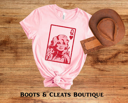 Dolly Parton Queen Card T-Shirt, Country Music Graphic Tee, Retro Singer Fan Shirt, Music Lover Gift Apparel